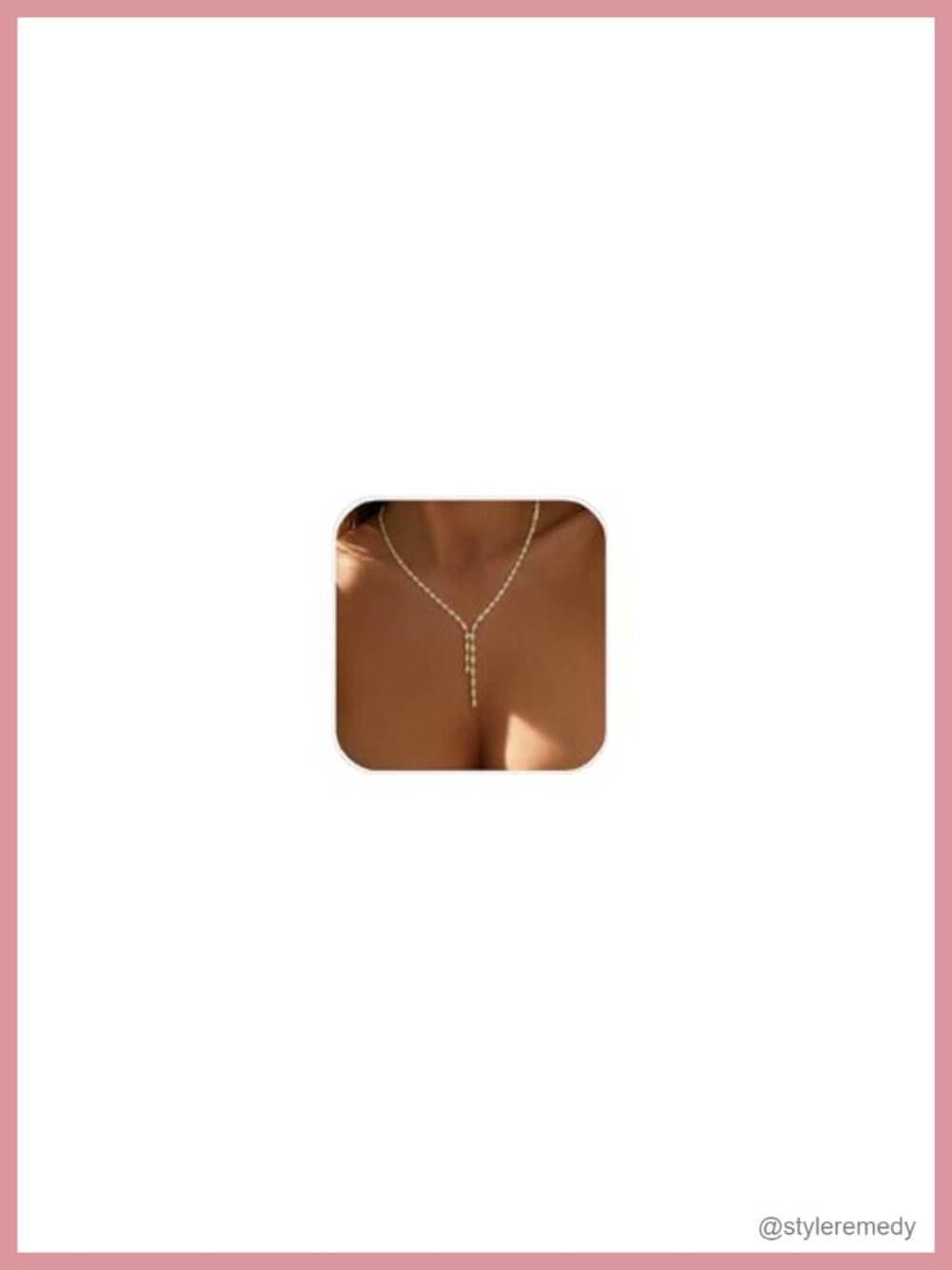 Rhinestone Y-Shaped Drop Necklace Gold Plated Long Lariat Necklace for Women